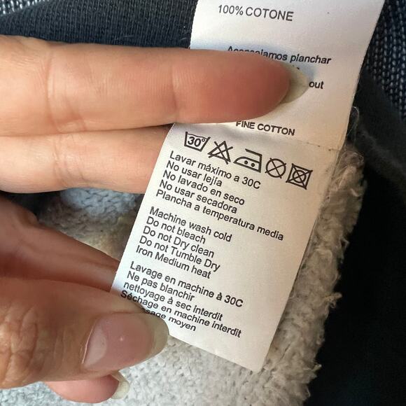 Loreak Mendian Gray Contrast Patch Crewneck Sweater Size Large - Picture 7 of 7